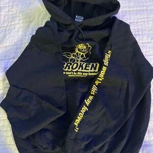Black Hoodie with Yellow Accents